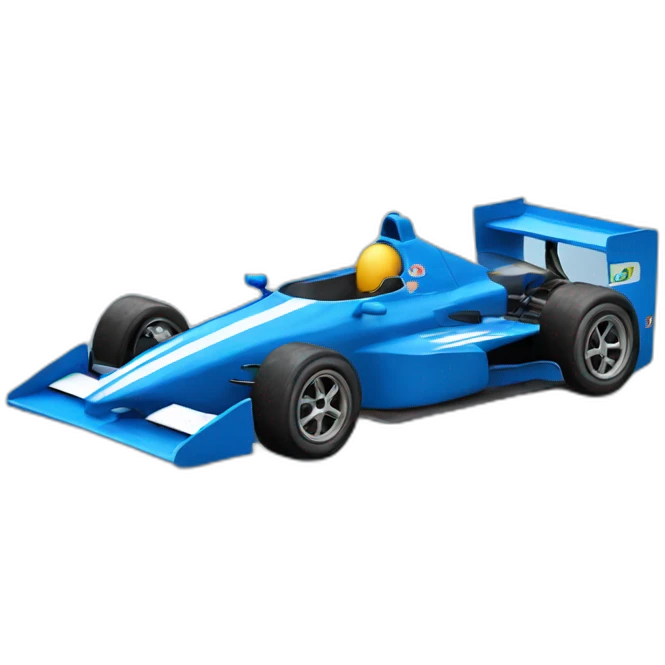 blue racing car emoji