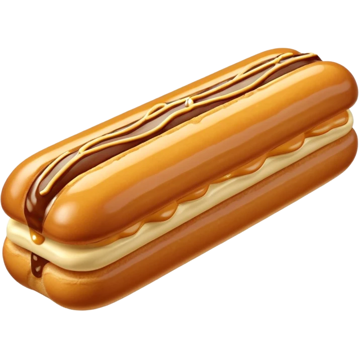 3d realistic éclair with topping of butterscotch  emoji