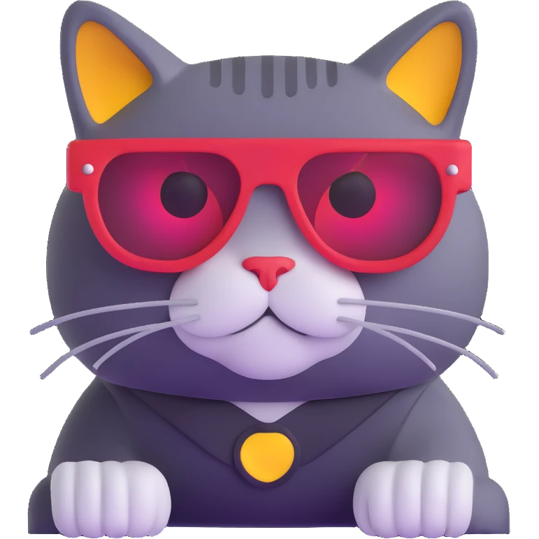 cool cat with laser glasses emoji