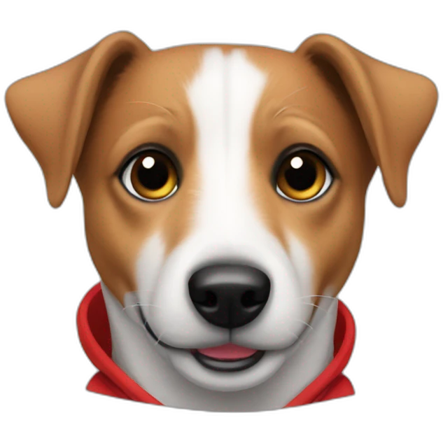 Jack Russell Dog in a red hoodie emoji