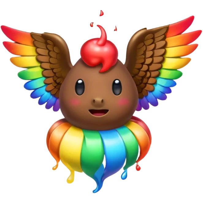 Rainbow Poop with wings emoji