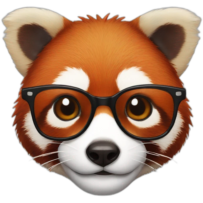 Red panda with glasses emoji