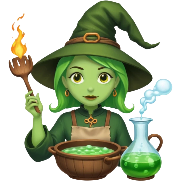 green witch cooking potion emoji