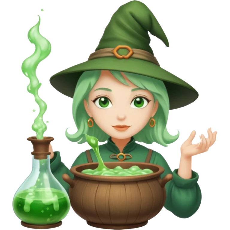 green witch cooking potion emoji