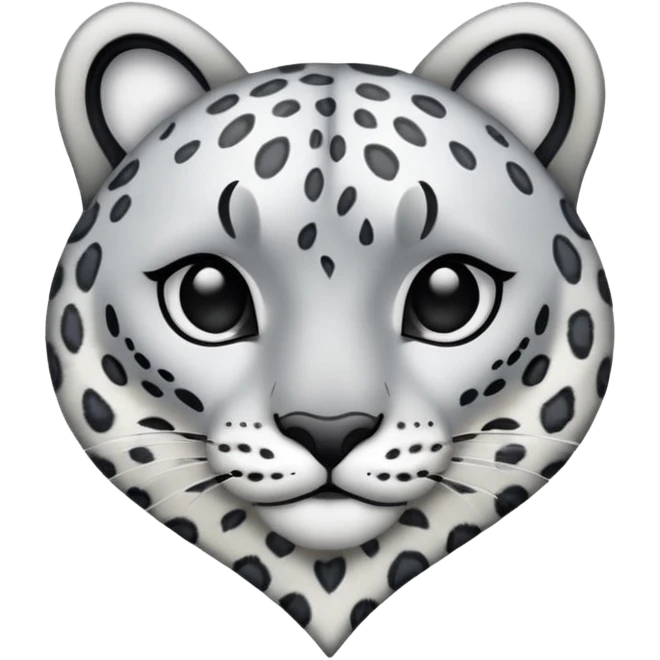 A heart with white and black snow leopard print  emoji