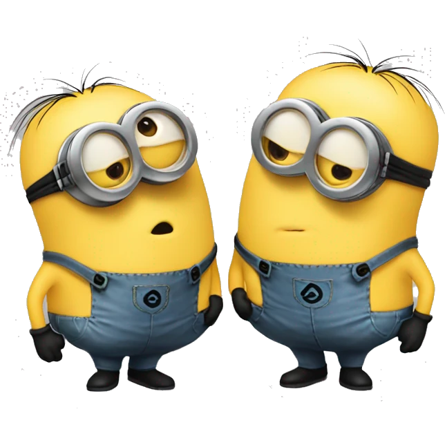Two minions kissing emoji
