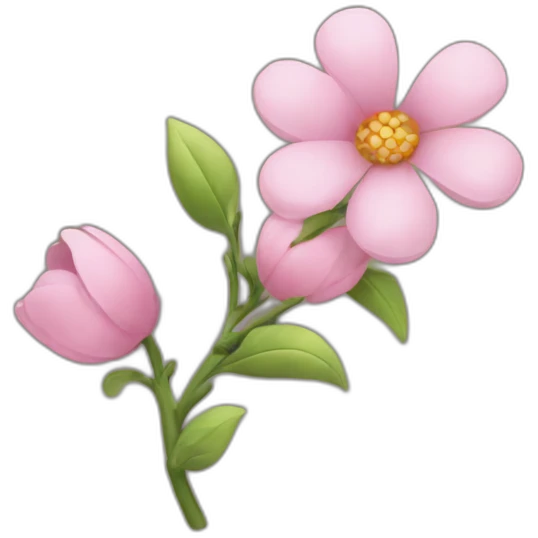 A flower branch with the letter A emoji