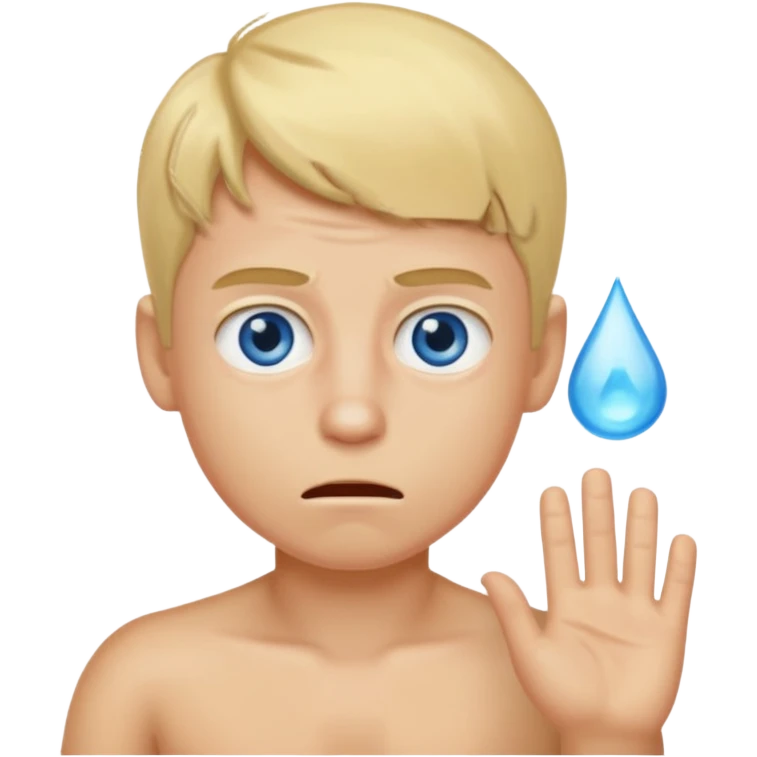 boy with a bad body odor, blond and blue eyes. emoji