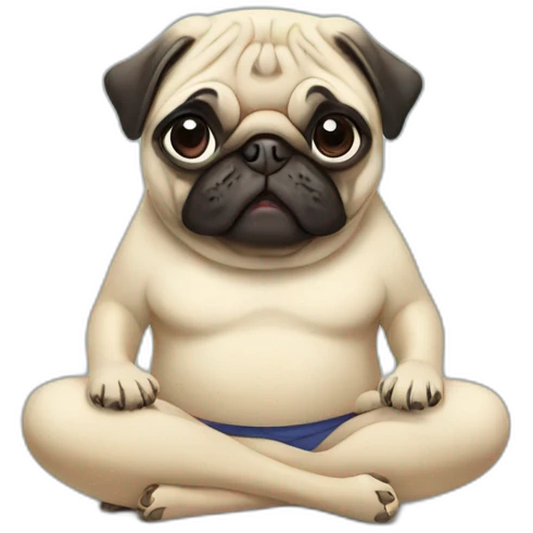Pug's doing yoga emoji