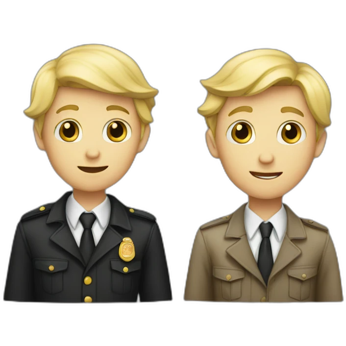Two Boy detectives one blond and one  black emoji