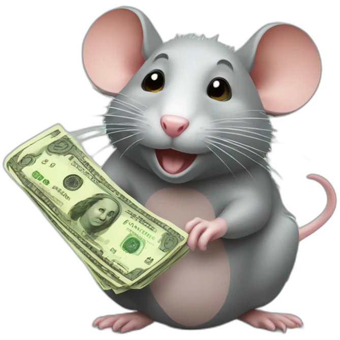 Rat with money emoji