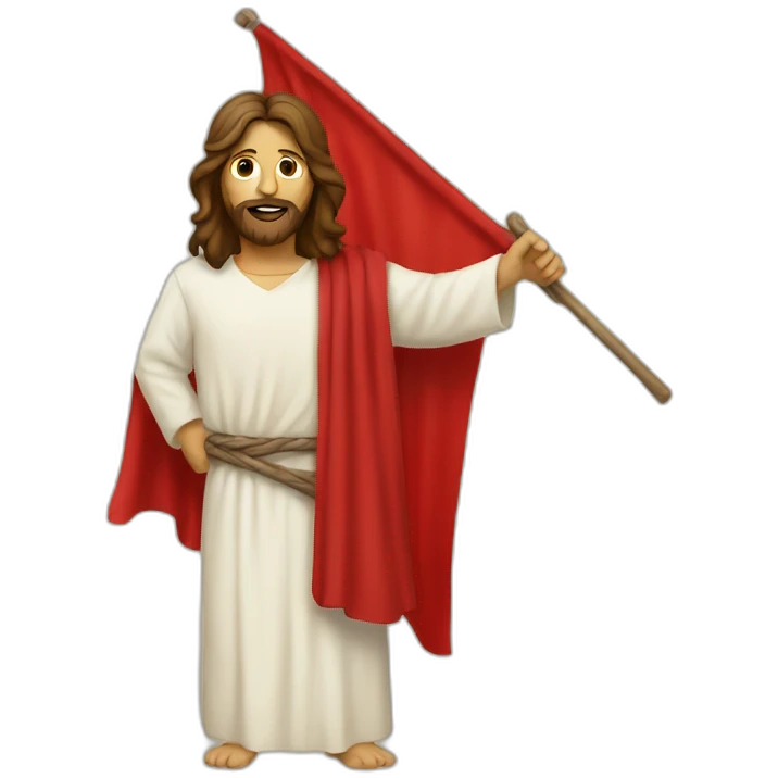 jesus and red flag emoji