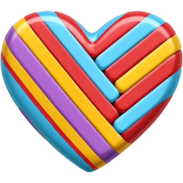 heart wrapped candy sweet colourful stripes emoji