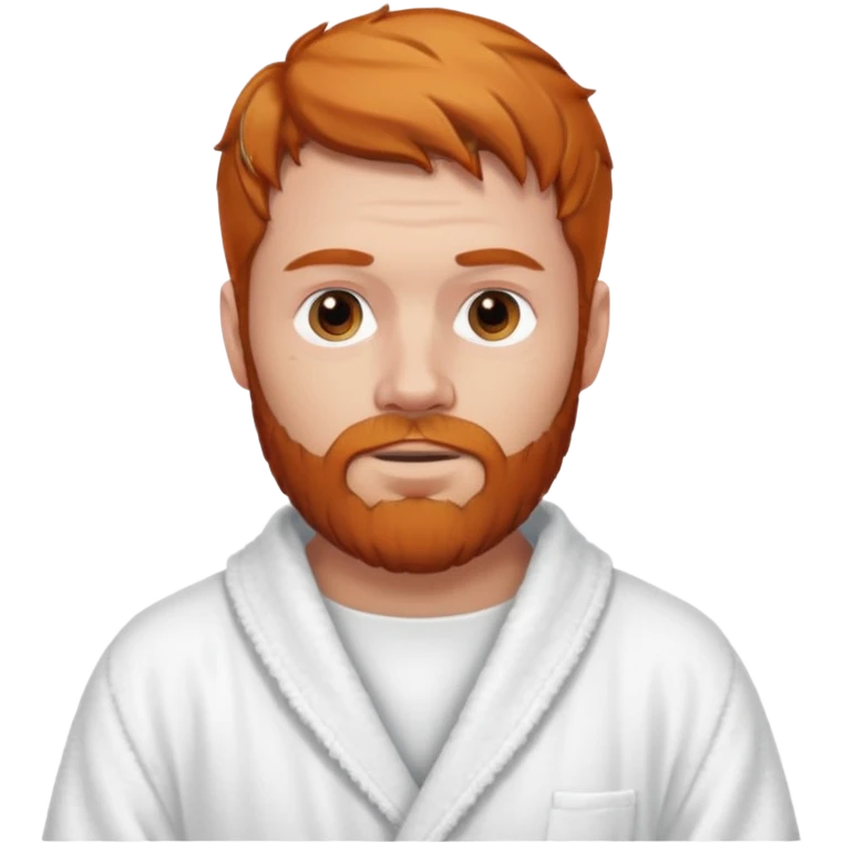ginger hair bearded man with bath robe on his shoulder emoji