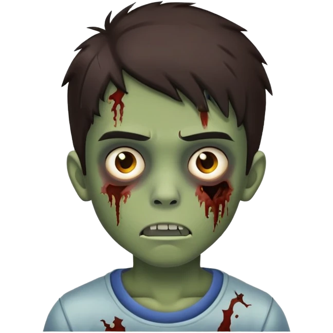 boy zombie teen with dark brown hair medium emoji