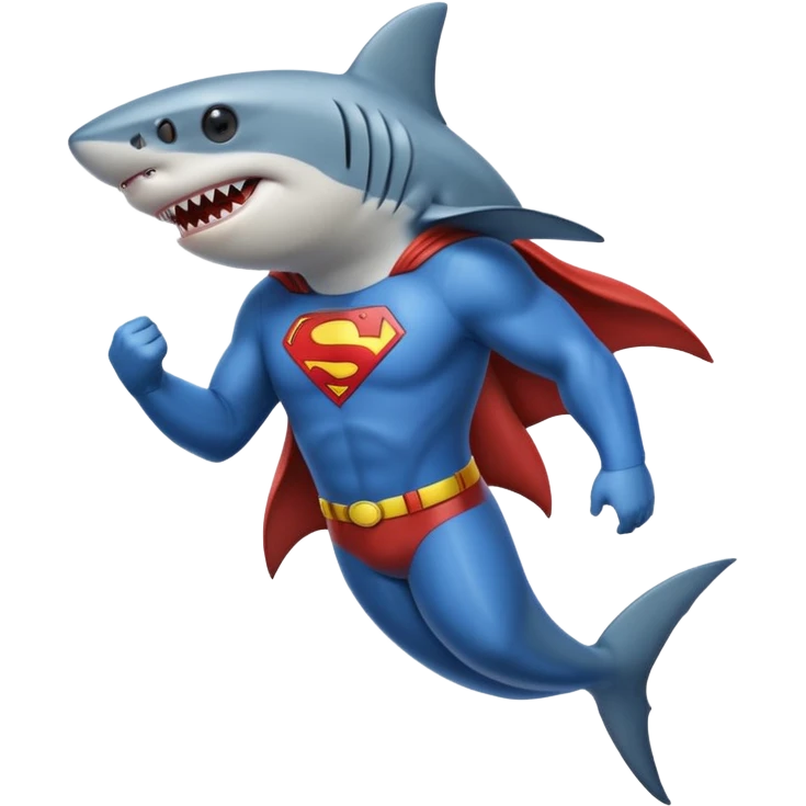 shark crossed over with superman emoji