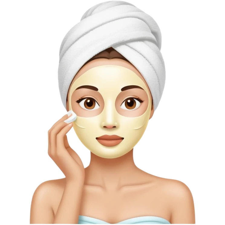Lady with face cream mask spa beauty full face relaxing emoji