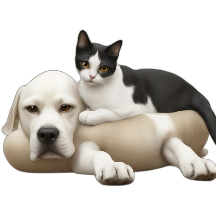 A cat on a dog emoji
