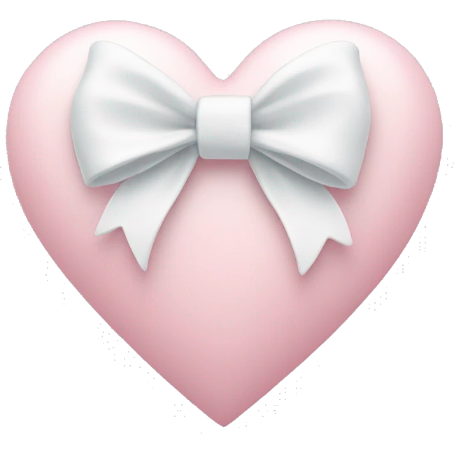Pastel pink heart with white bow emoji