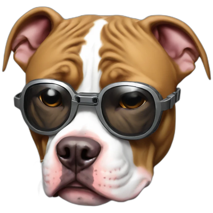 Pitbull-óculos-cyberpunk emoji