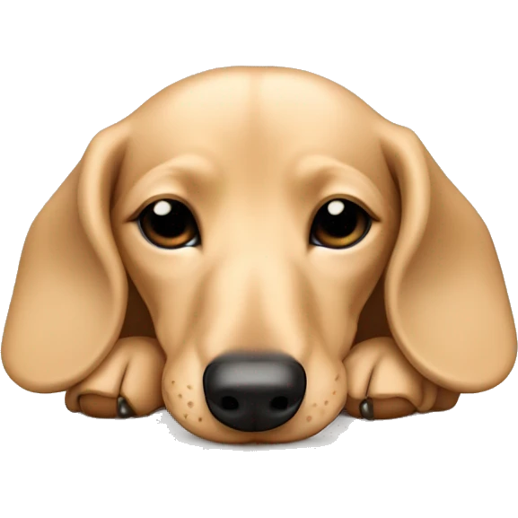 Light beige mini dachshund sleeping emoji
