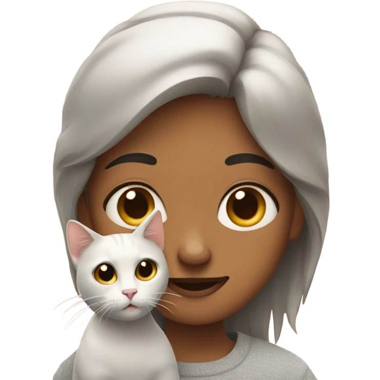 Human with cute cat emoji