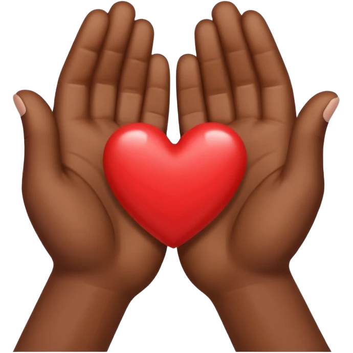 une main blanche et une main marron qui forme un coeur comme ça 🫶🏾 emoji