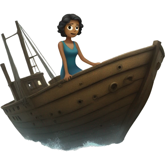 woman on a sinking ship emoji