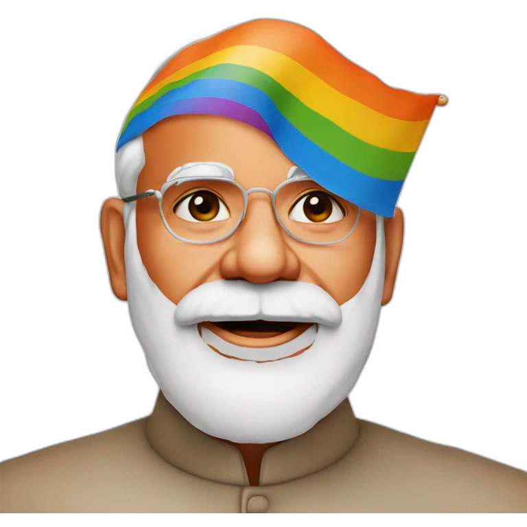 hyper realistic narendra modi lgbtq flag emoji