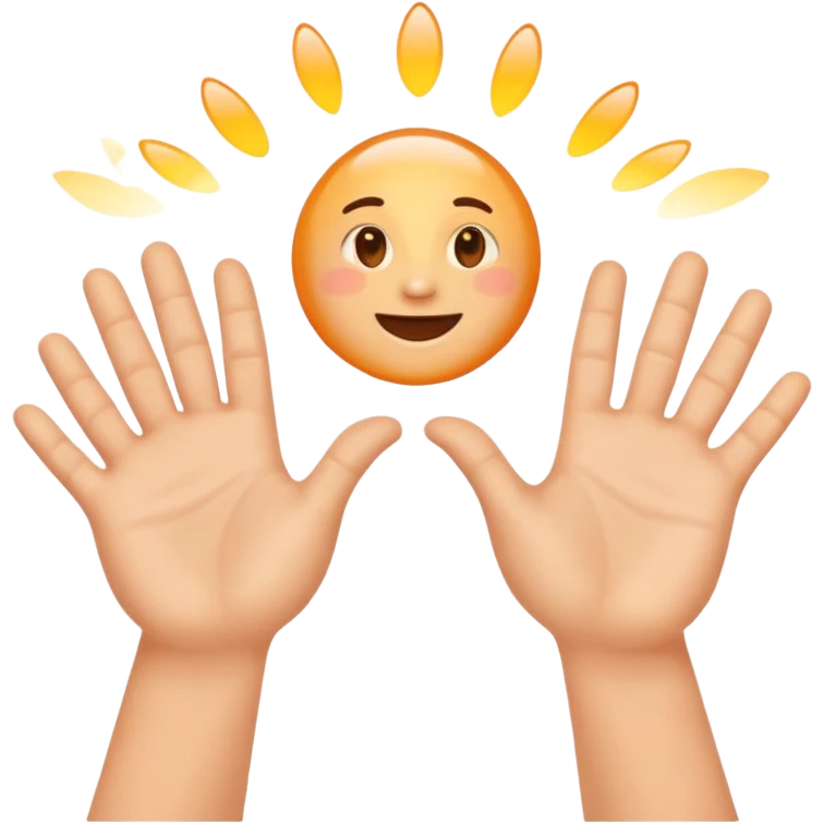 Realistic hands clapping, joyful celebration, focus on hands, motion blur, bright background emoji