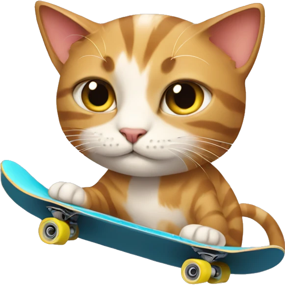 Cat with skateboard  emoji