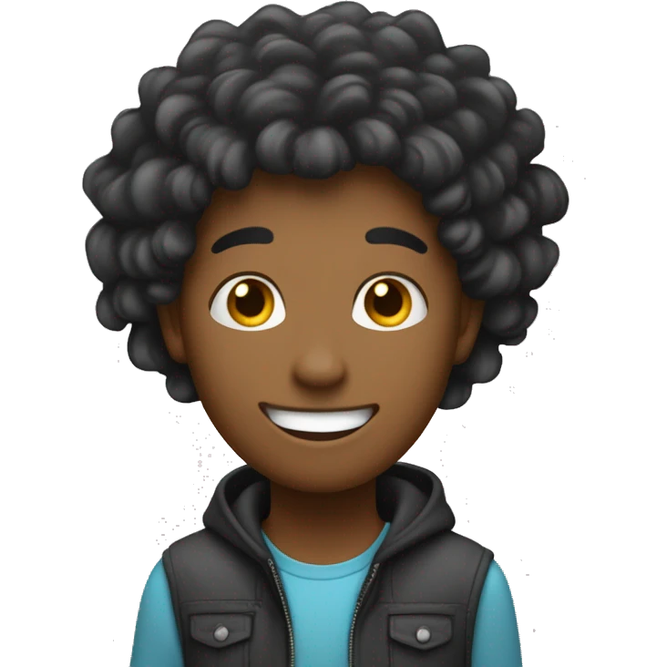 an emoji which shows that a person is very excited and the person can be a teenager. the hairs can be black and the skin tone can be fair and the eyes can be look like stars to show excitement. emoji