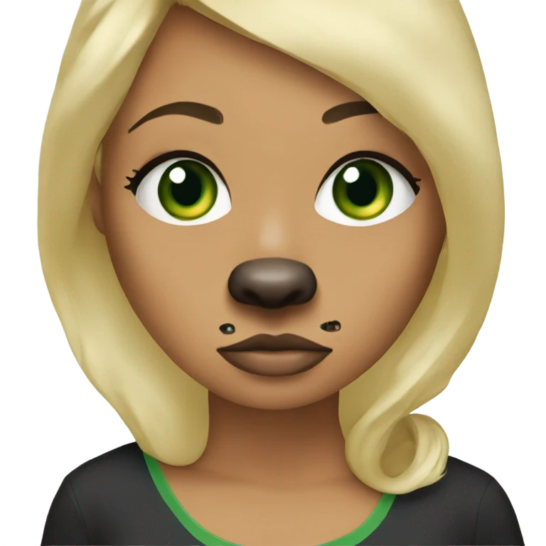 Green eyed Pretty blonde woman with Rottweiler  emoji