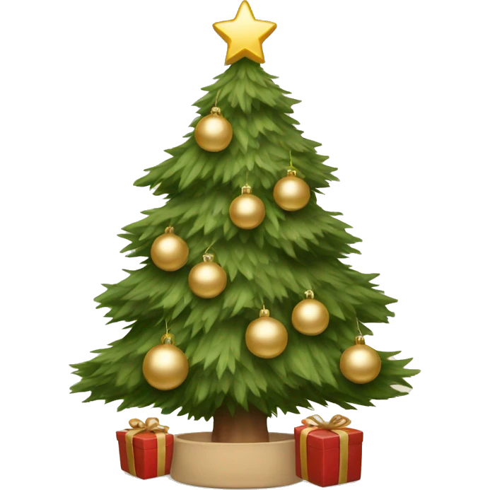 Cozy Christmas tree with beige ornaments emoji