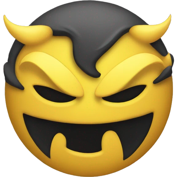 A yellow evil emoji emoji
