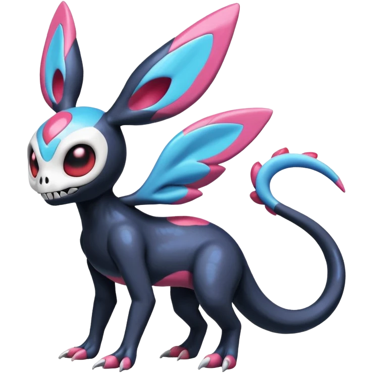 Shiny Duskull-Salandit-Sylveon-Fakémon-hybrid-creature (full body)  emoji
