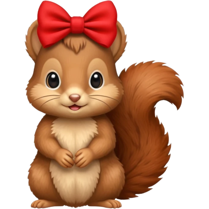 baby squirrel with a red bow emoji