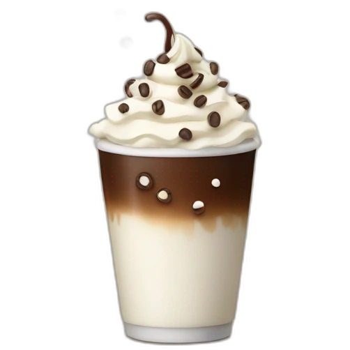 coffee with whipped cream and chocolate chips emoji