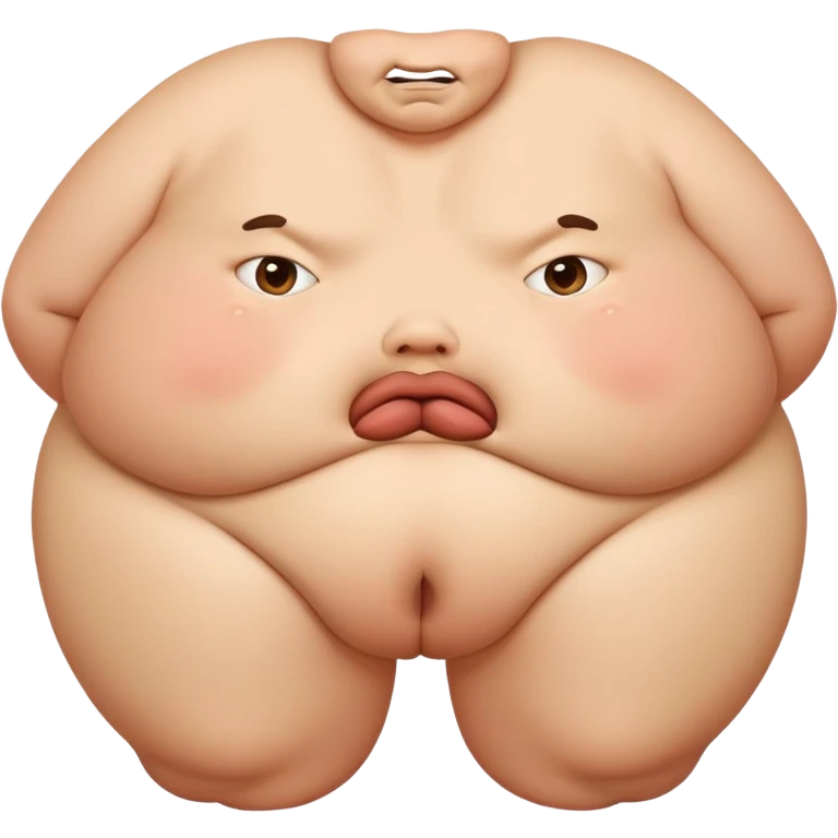 A fat person with legs in his mouth emoji