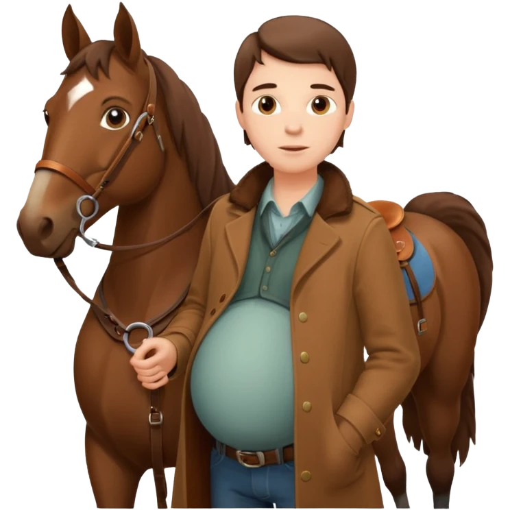 pregnant man  with horse emoji