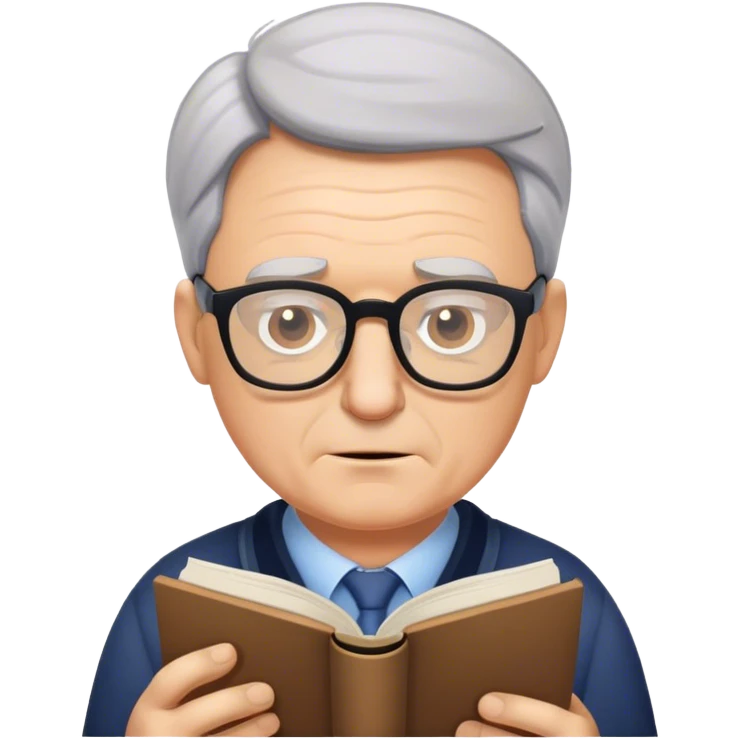 mature man reading with glasses emoji