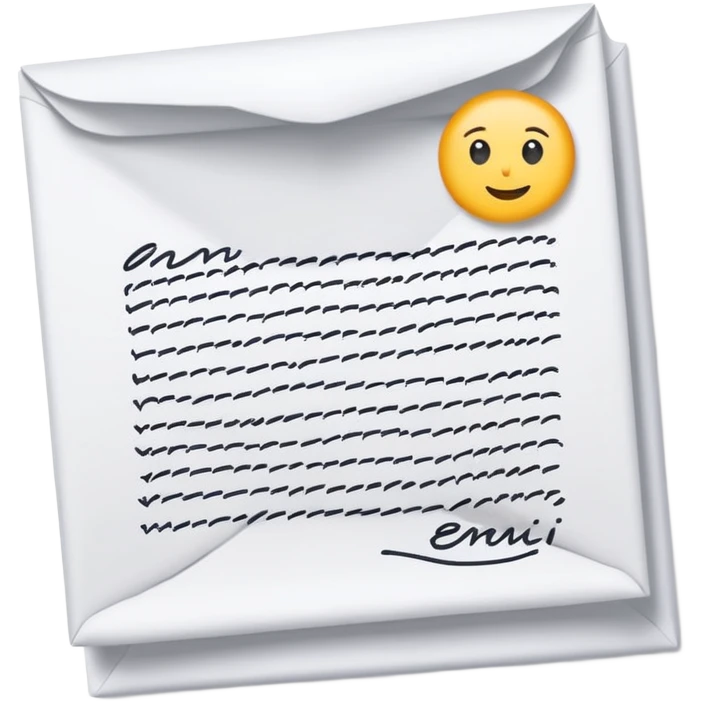 physical letter, simple and clear emoji