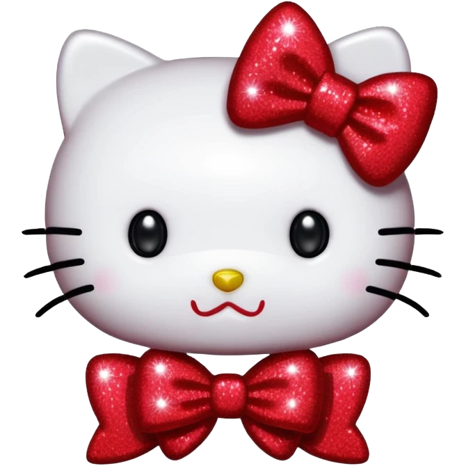 red glitter hello kitty emoji