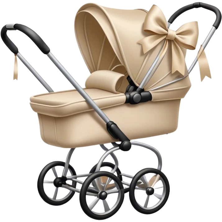 Elegant biege stroller with bow emoji