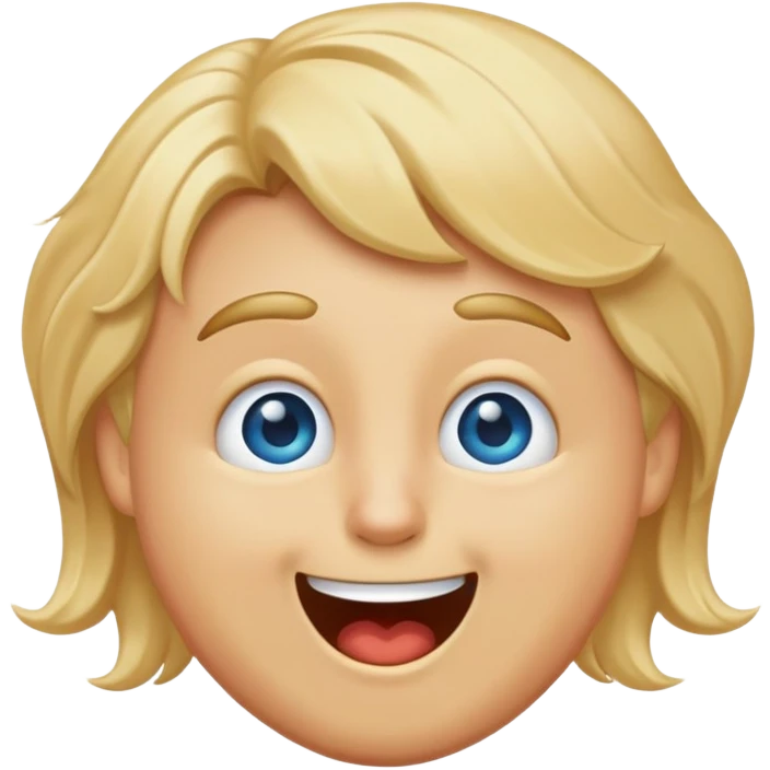 Poopy with blonde hair and blue eyes and is a poopy  emoji