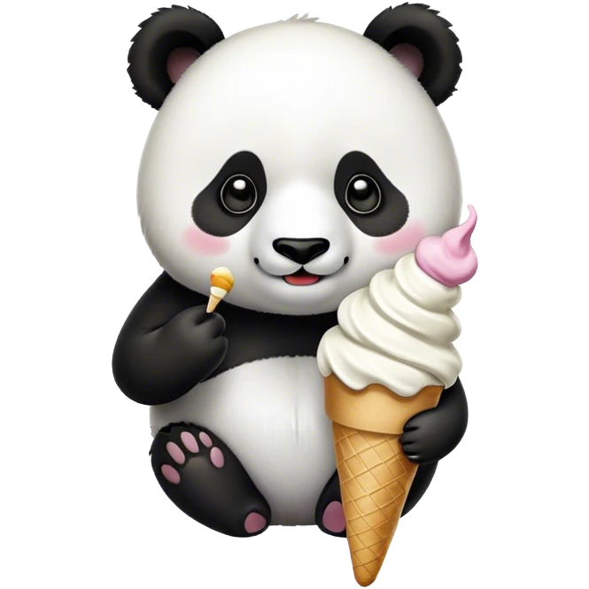 Panda eating ice cream 12 emoji