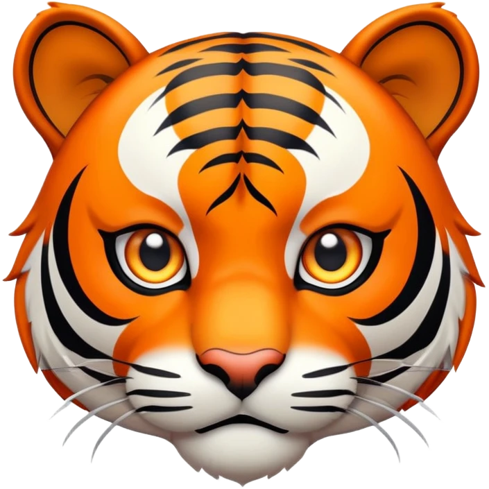 anime style tiger face with big expressive eyes for Twitch emote emoji