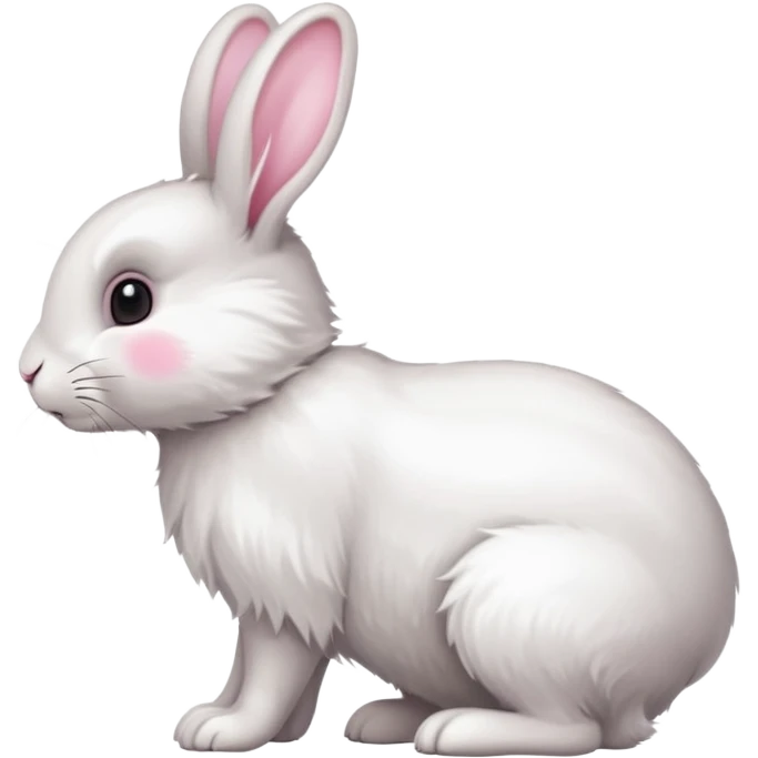 side view of bunny rabbit with fluffy tail emoji