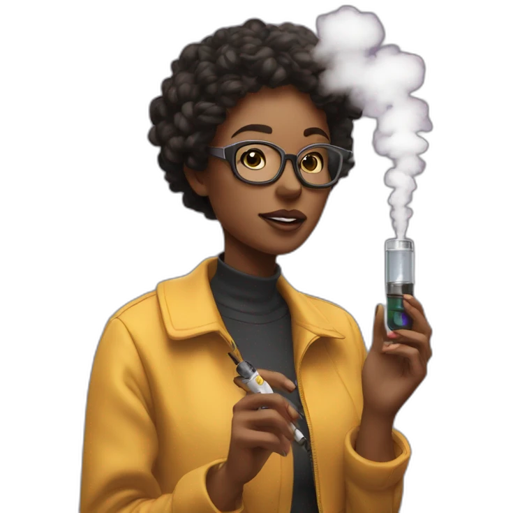 a irl with a vape in her hands emoji