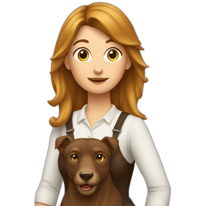 Eine Frau mit braunen Haaren und neben ihr steht ein Pferd emoji